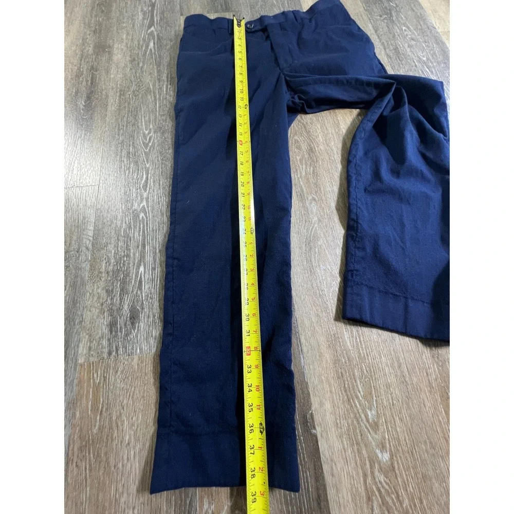 Unbranded Wool Silk Blend Dress Pants Mens 35 Navy Blue Made in Canada 41R 35